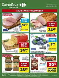 Gazetka promocyjna Carrefour - Gazetka Express - Gazetka - ważna od 26.01 do 26.01.2026 - strona 2 - produkty: Ciastka, Ser, Gra, Królewski, Kawa, Szynka, Jacobs, LG, Fa