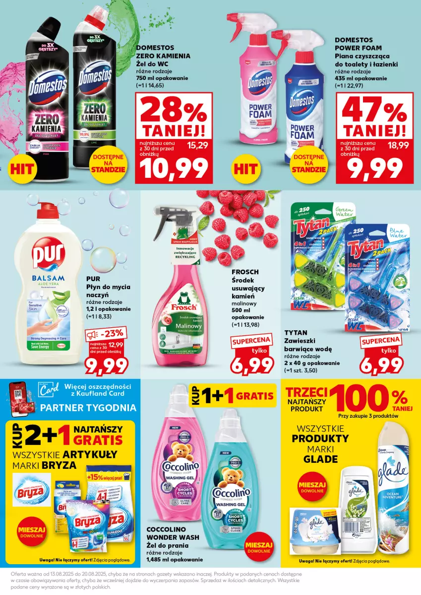 Gazetka promocyjna Kaufland - Mocny Start - ważna 18.08 do 20.08.2025 - strona 21 - produkty: Bryza, Coccolino, Domestos, Frosch, Gra, Lion, Płyn do mycia, Pur, Waga, Zawieszki
