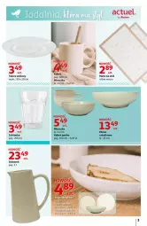 Gazetka promocyjna Auchan - Naturalne piękno z Actuel Hipermarkety - Gazetka - ważna od 29.09 do 29.09.2021 - strona 3 - produkty: Dzbanek, Miseczka, Talerz obiadowy, Stół, Sałat, Talerz, Szklanka, Kubek, Talerz głęboki, Miska