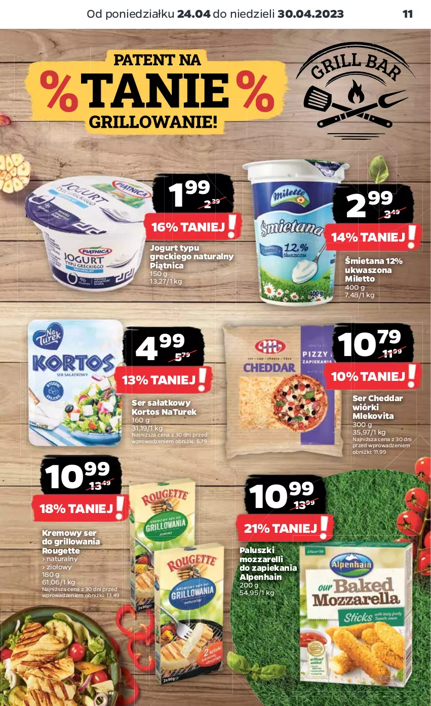 Gazetka promocyjna Netto - Artykuły spożywcze - ważna 24.04 do 30.04.2023 - strona 11 - produkty: Cheddar, Grill, Jogurt, Mleko, Mlekovita, NaTurek, Piątnica, Sałat, Ser