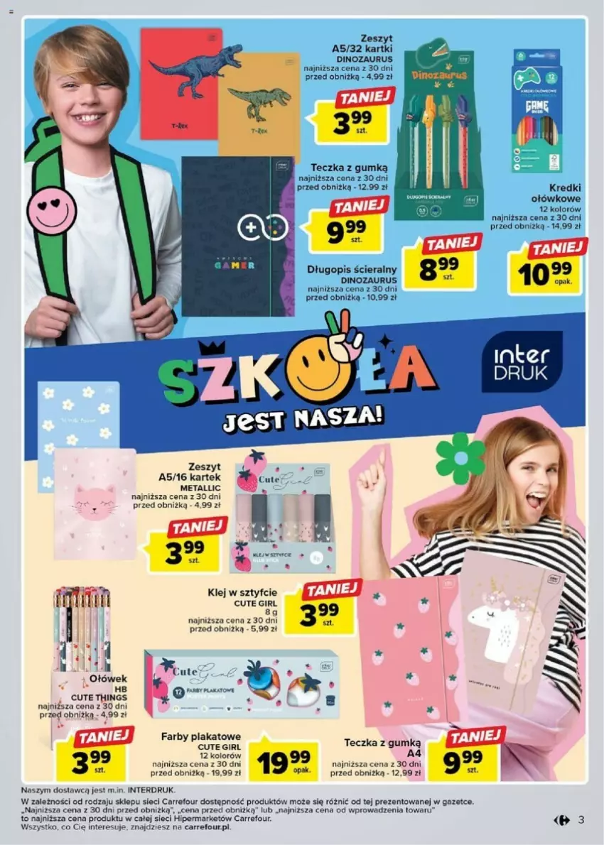 Gazetka promocyjna Carrefour - ważna 08.08 do 19.08.2023 - strona 17 - produkty: Dinozaur, Długopis, Fa, Klej