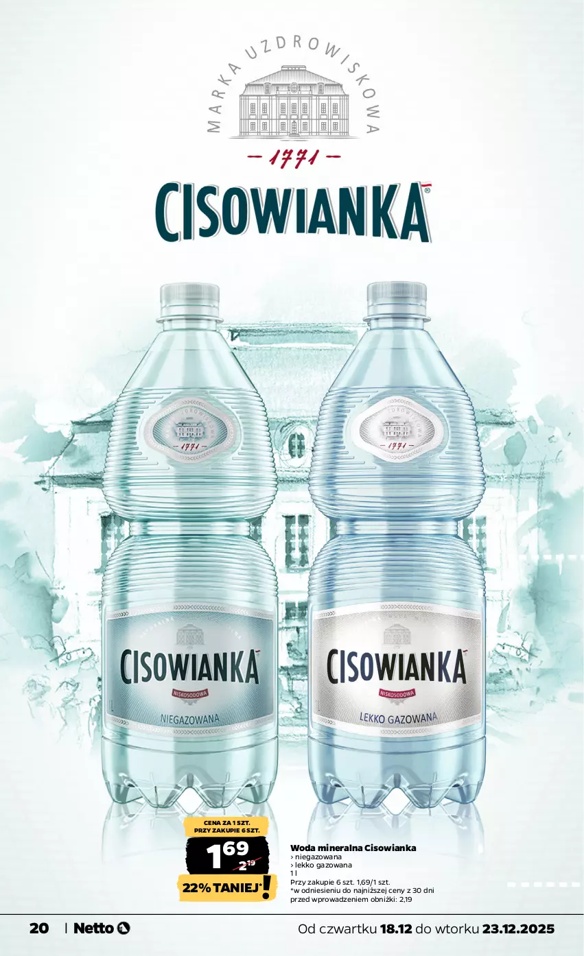 Gazetka promocyjna Netto - Od Czwartku - ważna 18.12 do 23.12.2025 - strona 20 - produkty: Cisowianka, Woda, Woda mineralna
