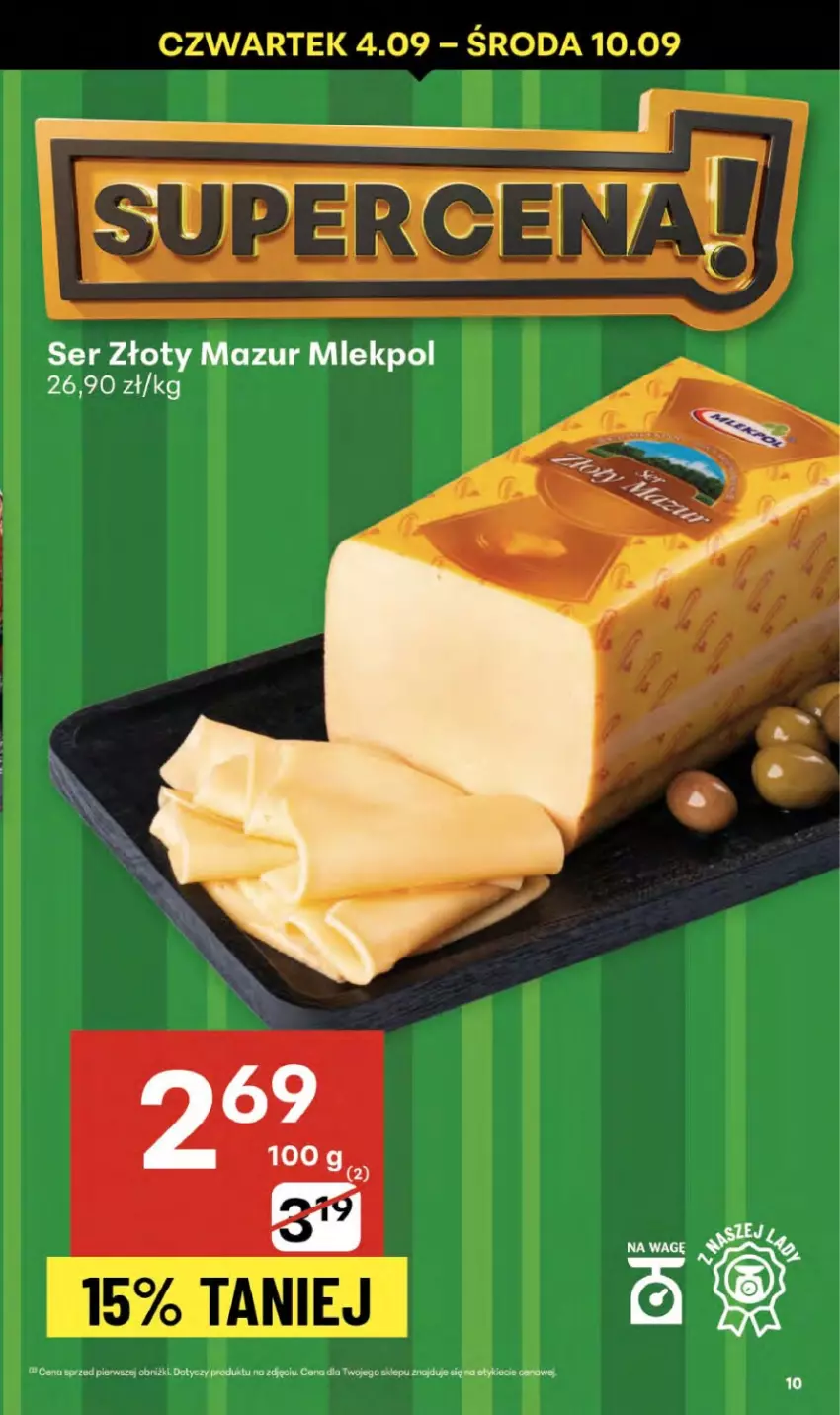 Gazetka promocyjna Delikatesy Centrum - Franczyza DC36 Czwartek - ważna 04.09 do 10.09.2025 - strona 10 - produkty: Ser, Złoty Mazur