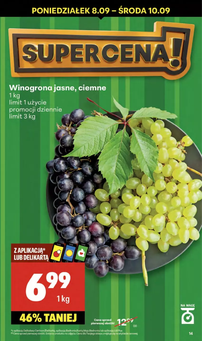 Gazetka promocyjna Delikatesy Centrum - Franczyza DC36 Czwartek - ważna 04.09 do 10.09.2025 - strona 14 - produkty: LG, Rum, Wino, Winogrona