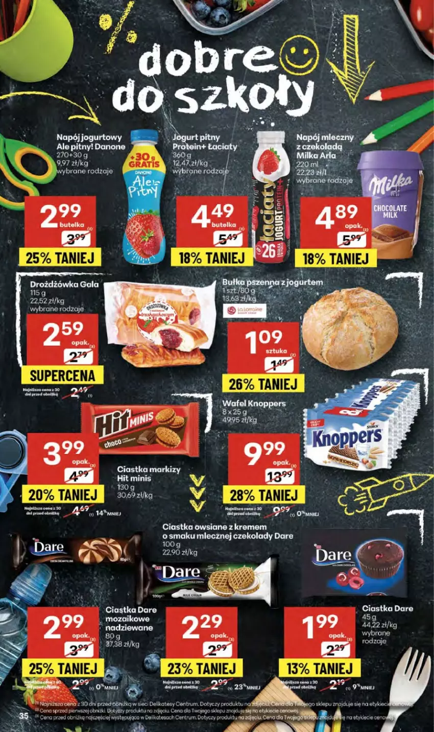 Gazetka promocyjna Delikatesy Centrum - Franczyza DC36 Czwartek - ważna 04.09 do 10.09.2025 - strona 35 - produkty: Ciastka, Ciastka owsiane, Danone, HP, Jogurt, Napój, Napój jogurtowy, Rum