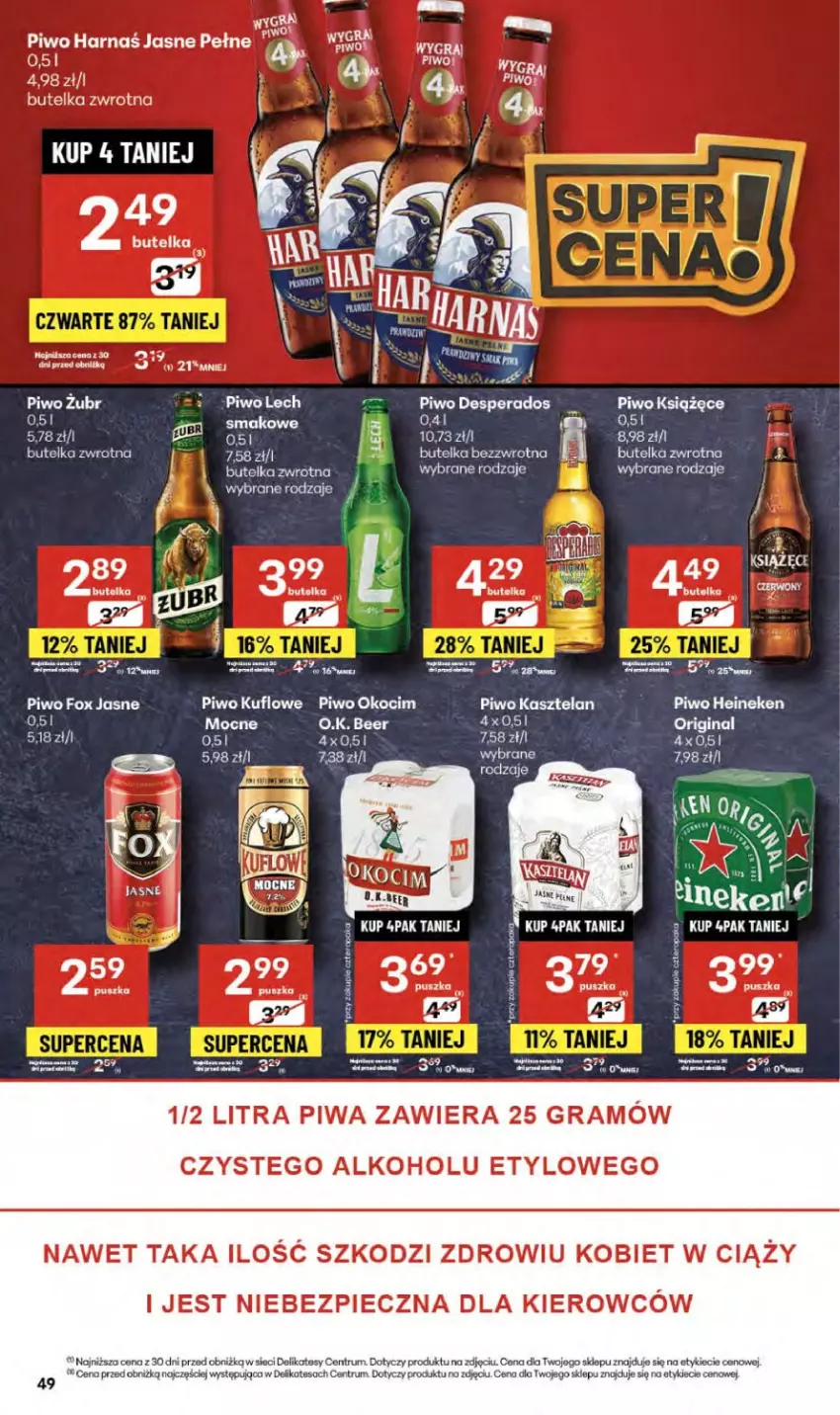 Gazetka promocyjna Delikatesy Centrum - Franczyza DC36 Czwartek - ważna 04.09 do 10.09.2025 - strona 49 - produkty: Gra, Harnaś, Koc, Okocim, Piec, Piwa, Piwo, Rum