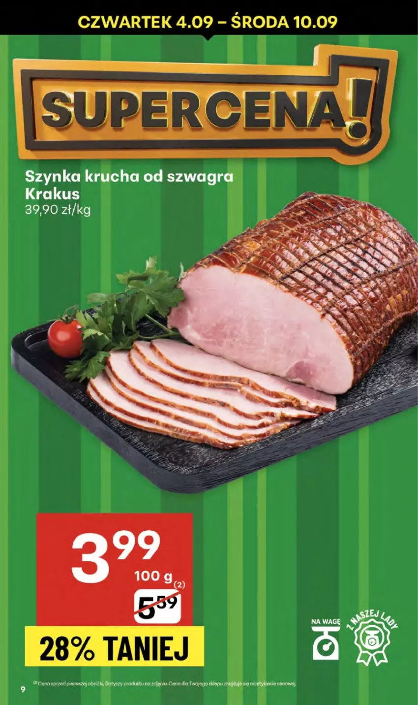 Gazetka promocyjna Delikatesy Centrum - Franczyza DC36 Czwartek - ważna 04.09 do 10.09.2025 - strona 9 - produkty: Gra, Szynka