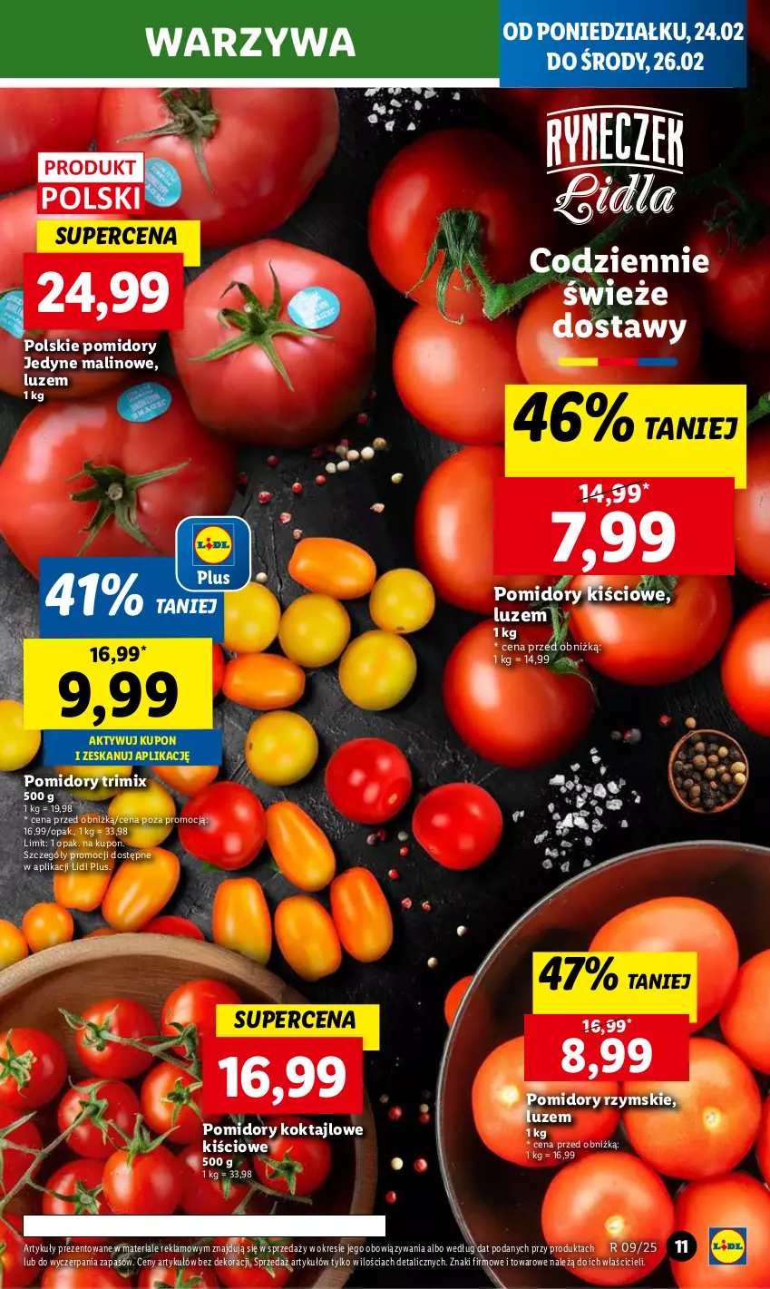 Gazetka promocyjna Lidl - GAZETKA - ważna 24.02 do 26.02.2025 - strona 11 - produkty: Pomidory, Warzywa