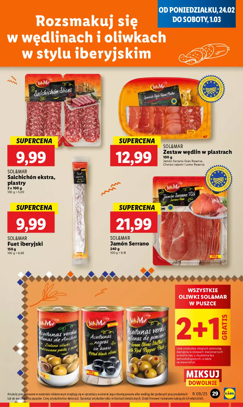 Gazetka promocyjna Lidl - GAZETKA - ważna 24.02 do 26.02.2025 - strona 31 - produkty: Gra, Jamón serrano, Oliwki, Salami, Ser, Wędlina