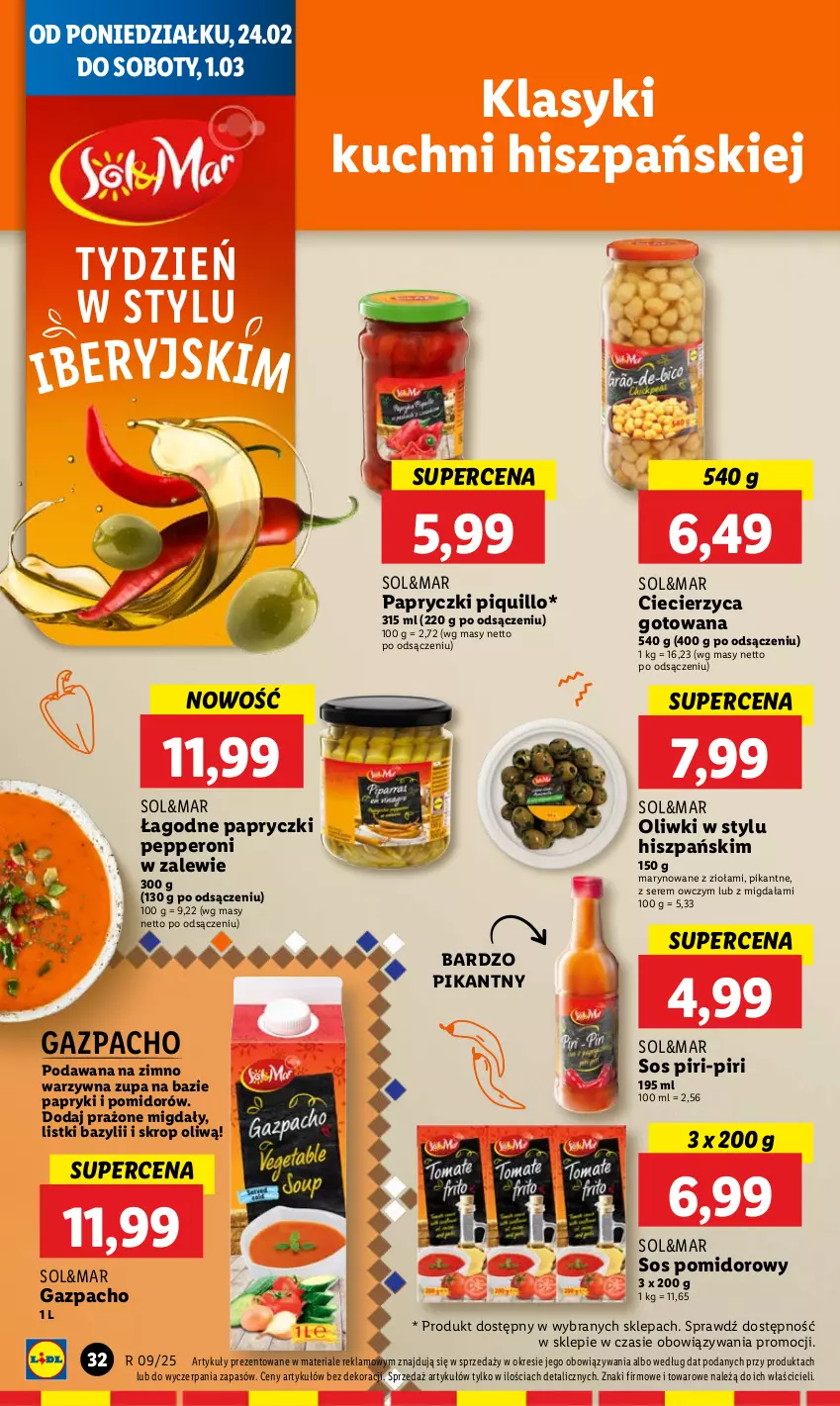 Gazetka promocyjna Lidl - GAZETKA - ważna 24.02 do 26.02.2025 - strona 34 - produkty: Bazyl, Migdały, Oliwki, Ser, Sos, Sos pomidorowy, Zupa