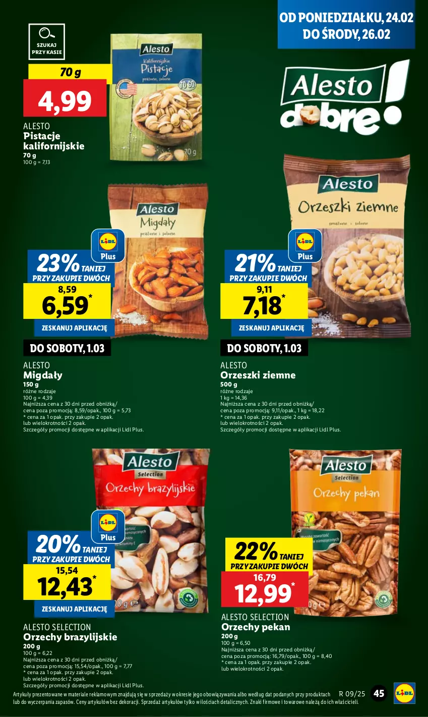 Gazetka promocyjna Lidl - GAZETKA - ważna 24.02 do 26.02.2025 - strona 49 - produkty: Migdały, Orzeszki, Orzeszki ziemne, Pistacje