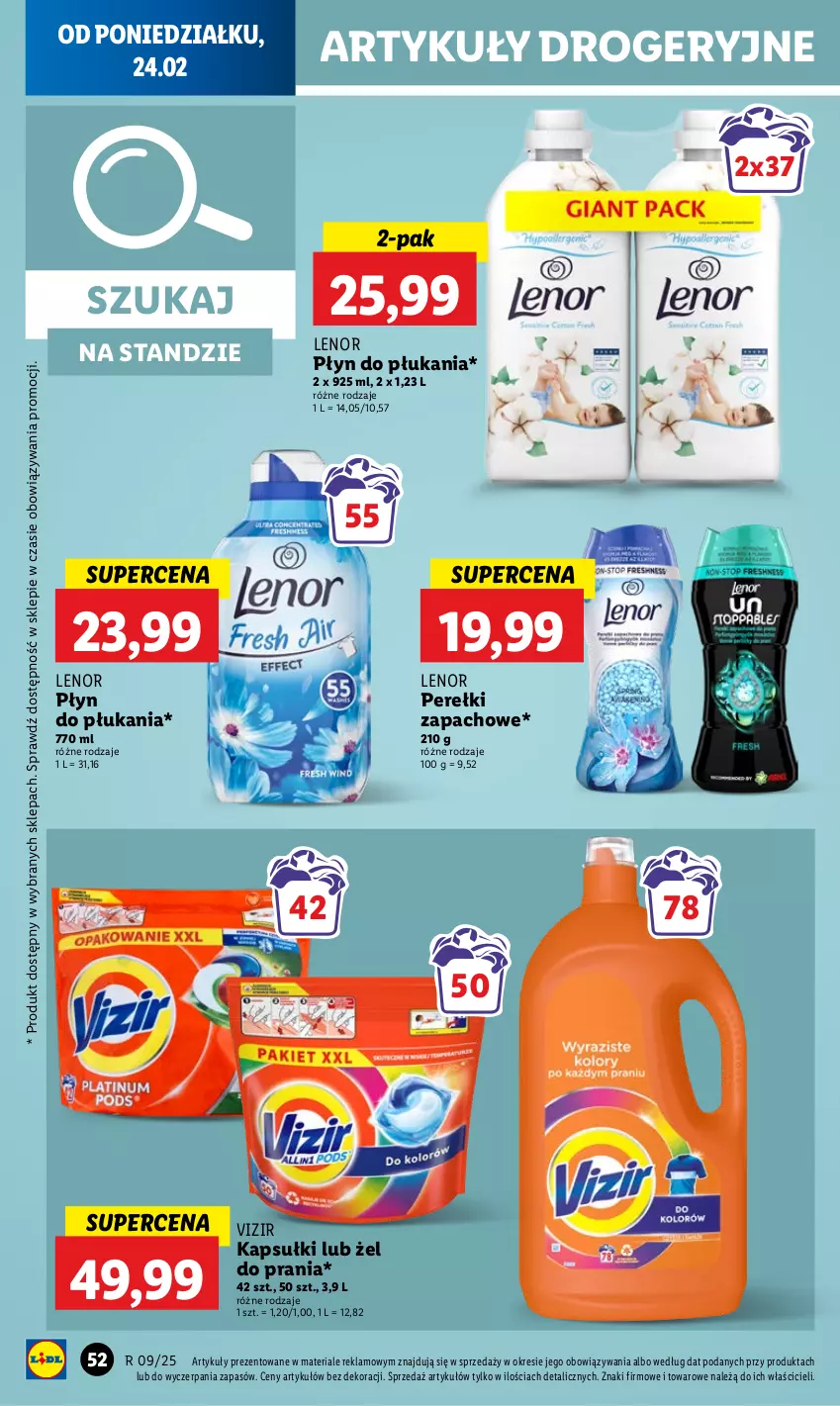 Gazetka promocyjna Lidl - GAZETKA - ważna 24.02 do 26.02.2025 - strona 56 - produkty: Lenor, Perełki zapachowe, Płyn do płukania, Vizir