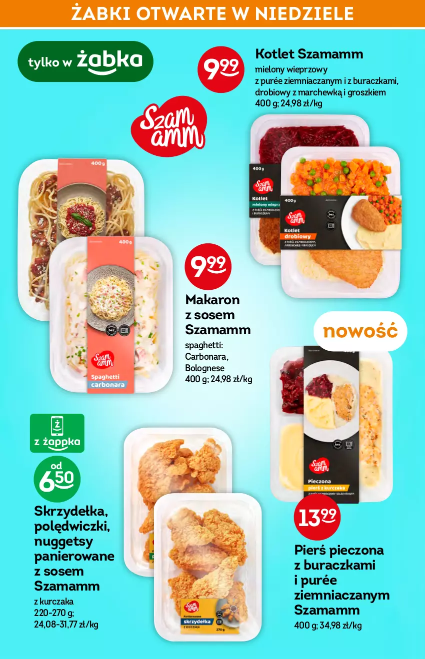 Gazetka promocyjna Żabka - ważna 27.01 do 01.02.2022 - strona 30 - produkty: Kotlet, Kurczak, Makaron, Makaron z sosem, Piec, Pur, Sos, Spaghetti