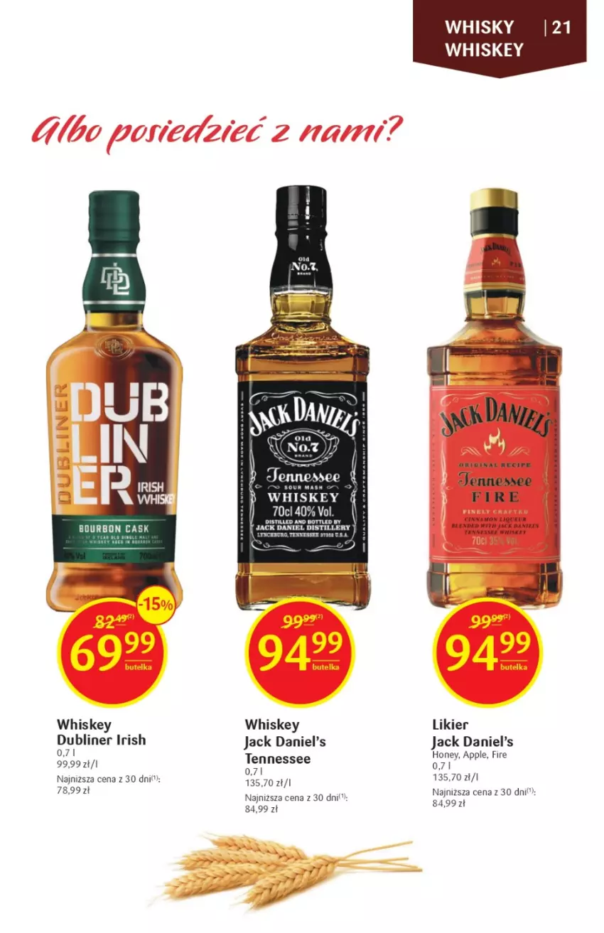 Gazetka promocyjna Delikatesy Centrum - Katalog alkoholowy DC06/07 - ważna 09.02 do 22.02.2023 - strona 21 - produkty: Gin, Jack Daniel's, Likier, Whiskey, Whisky