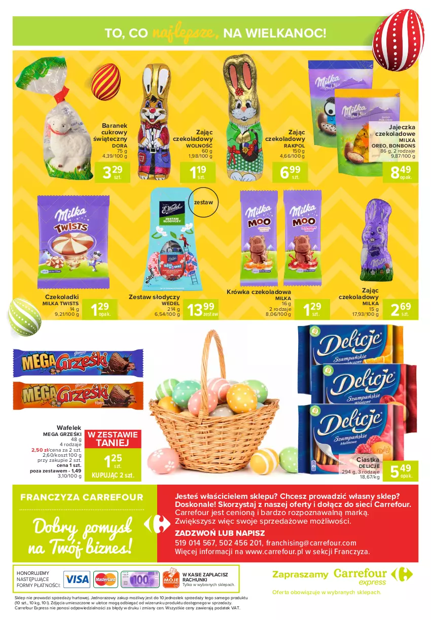 Gazetka promocyjna Carrefour - Gazetka Express - ważna 29.03 do 03.04.2021 - strona 6 - produkty: Ciastka, Delicje, Grześki, Kosz, Milka, Oreo, Stek, Wafelek