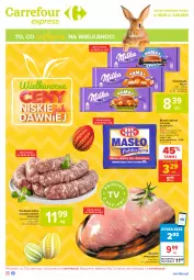 Gazetka promocyjna Carrefour - Gazetka Express - Gazetka - ważna od 03.04 do 03.04.2021 - strona 1 - produkty: Sok, Szynka wieprzowa, Sokołów, Kosz, Mlekovita, Szynka, Czekolada, Kiełbasa biała, Masło, Kiełbasa, Milka, Mleko
