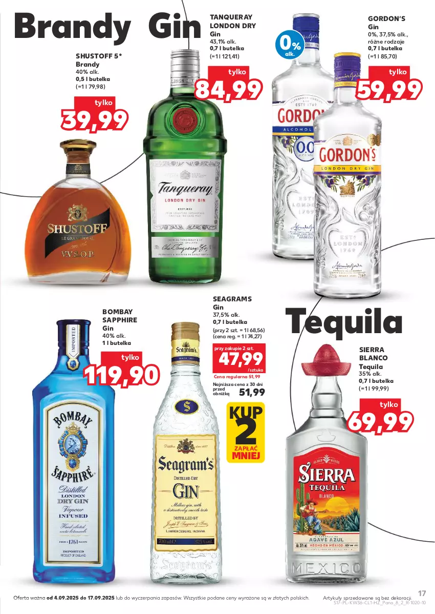 Gazetka promocyjna Kaufland - Barek Kauflandu - ważna 04.09 do 17.09.2025 - strona 17 - produkty: Brandy, Gin, Gra, HP, Tequila