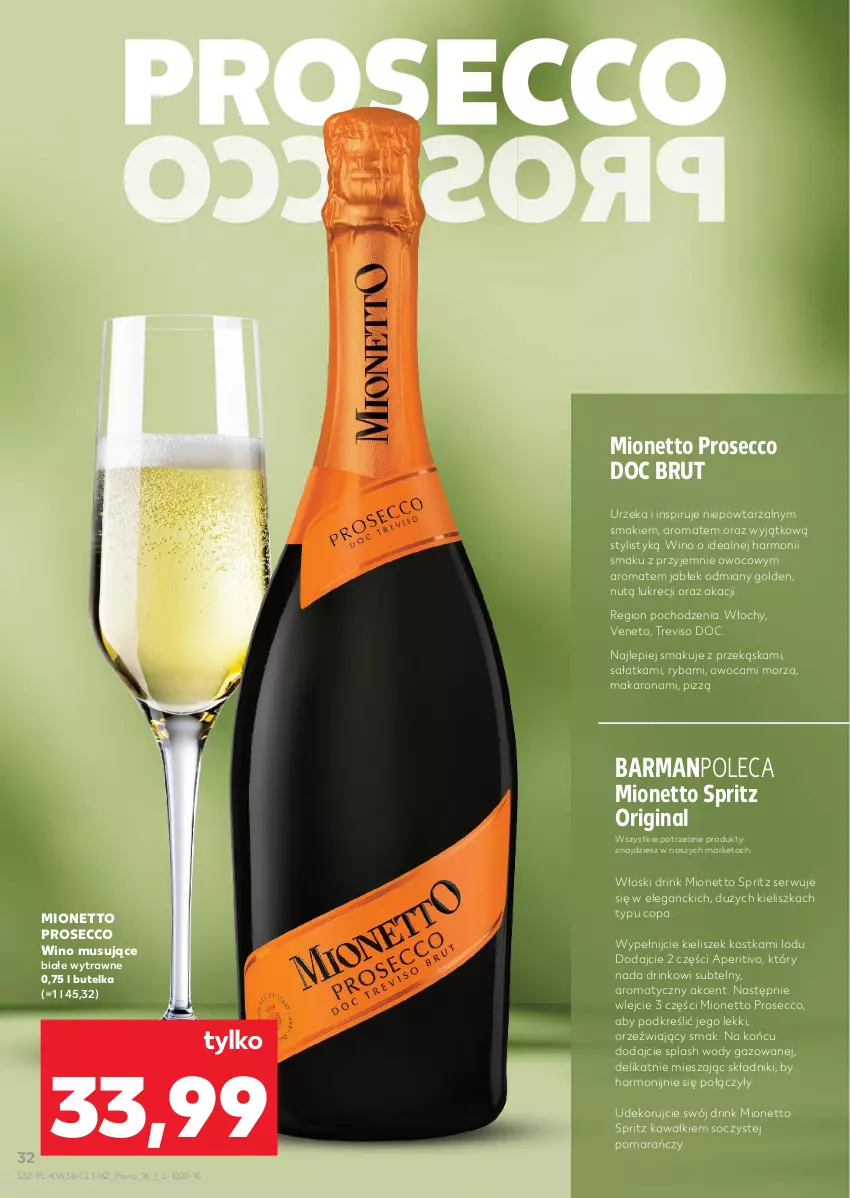 Gazetka promocyjna Kaufland - Barek Kauflandu - ważna 04.09 do 17.09.2025 - strona 32 - produkty: Gin, Kawa, Kieliszek, Makaron, Mionetto, Mus, Prosecco, Ryba, Sałat, Sałatka, Ser, Wino, Wino musujące