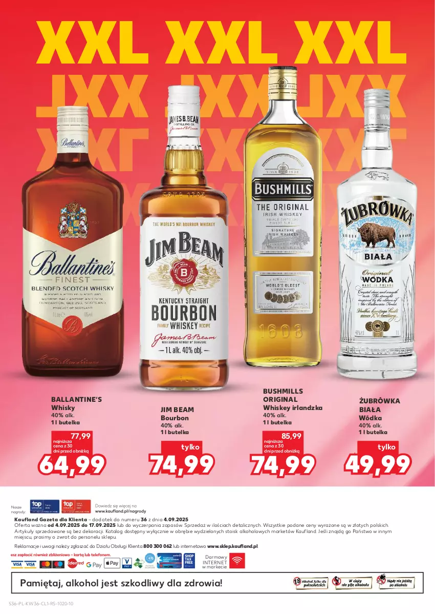 Gazetka promocyjna Kaufland - Barek Kauflandu - ważna 04.09 do 17.09.2025 - strona 36 - produkty: Bourbon, Bushmills, Gin, Jim Beam, Mięta, Wagi, Whiskey, Whisky, Wódka
