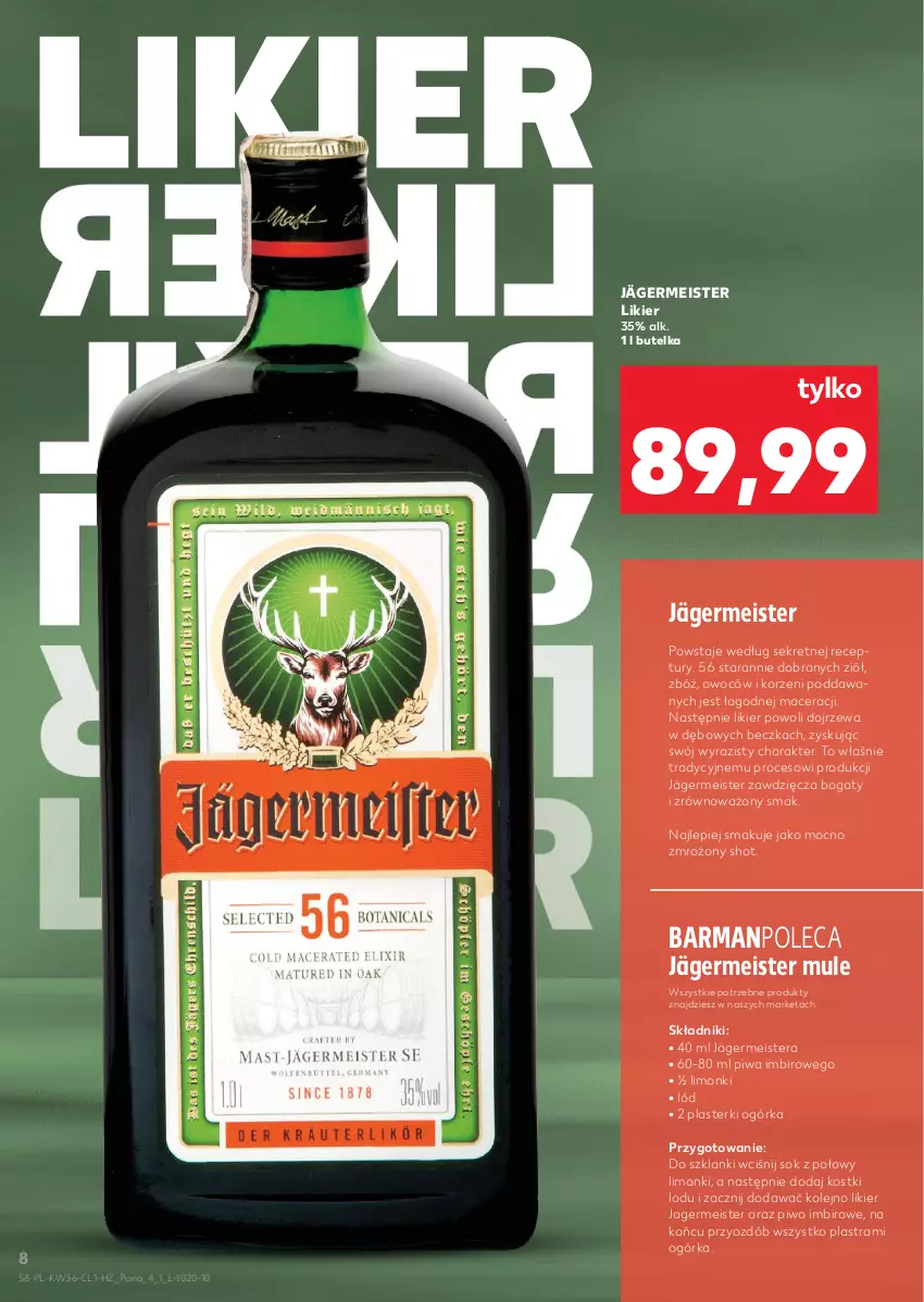 Gazetka promocyjna Kaufland - Barek Kauflandu - ważna 04.09 do 17.09.2025 - strona 8 - produkty: Acer, Imbir, Jagermeister, Kret, Lanki, Likier, Mule, Olej, Piwa, Piwo, Piwo imbirowe, Plasterki, Sok, Tera