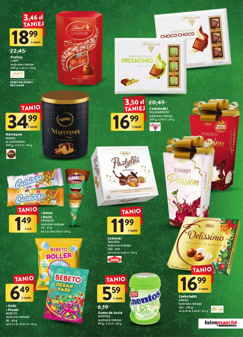 Gazetka promocyjna Intermarche - Gazetka Intermarche - ważna 01.12 do 07.12.2022 - strona 11 - produkty: Baton, Cukier, Cukierki, Guma do żucia, Lindt, Mentos, Praliny, Wawel