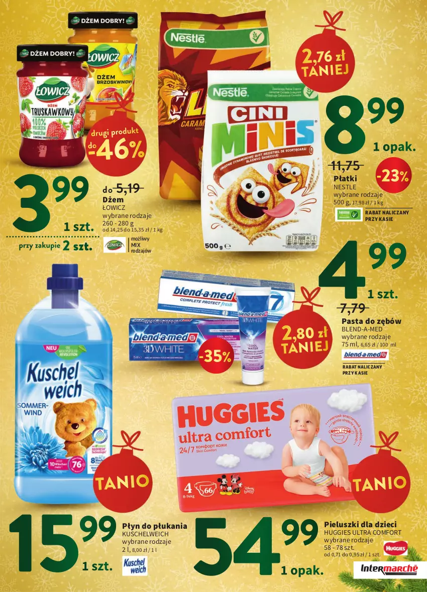 Gazetka promocyjna Intermarche - Gazetka Intermarche - ważna 01.12 do 07.12.2022 - strona 21 - produkty: Blend-a-Med, Dżem, Dzieci, Huggies, Pasta do zębów, Płyn do płukania