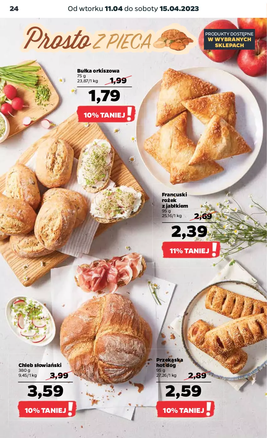 Gazetka promocyjna Netto - Artykuły spożywcze - ważna 11.04 do 15.04.2023 - strona 24 - produkty: Bułka, Chleb, Hot dog