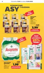 Gazetka promocyjna Netto - Artykuły spożywcze - Gazetka - ważna od 15.04 do 15.04.2023 - strona 4 - produkty: Mus, Pieluchy, Majtki, Muszynianka, Woda mineralna, Pieluchomajtki, Woda