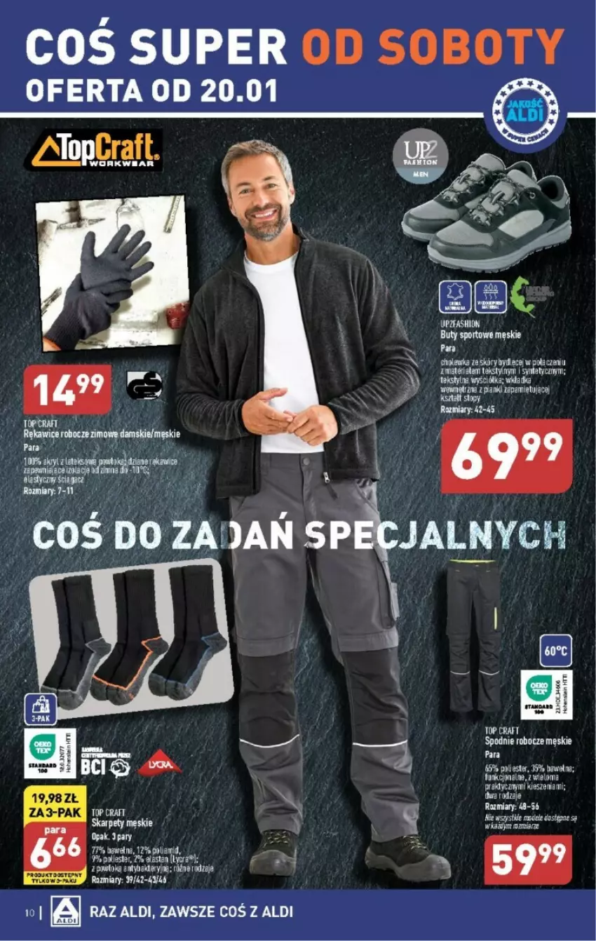 Gazetka promocyjna Aldi - ważna 17.01 do 20.01.2024 - strona 2 - produkty: Buty, Fa, Karp, Por, Spodnie, Sport, Top, Wełna