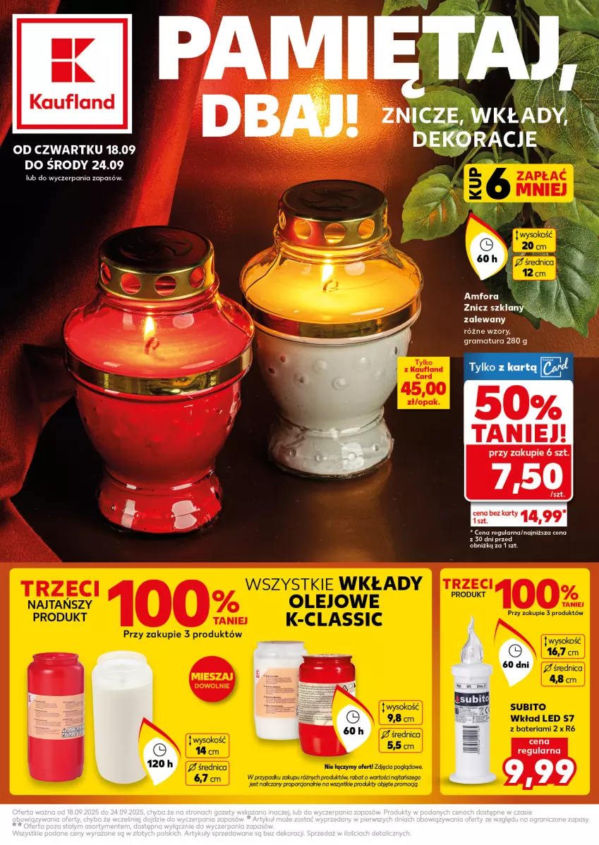 Gazetka promocyjna Kaufland - Kaufland - ważna 18.09 do 24.09.2025 - strona 1 - produkty: Znicz