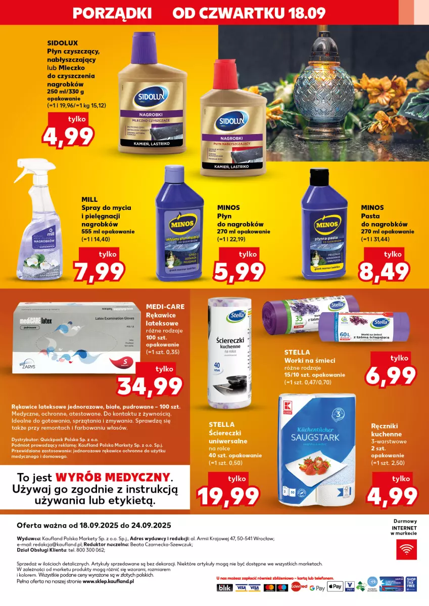 Gazetka promocyjna Kaufland - Kaufland - ważna 18.09 do 24.09.2025 - strona 20 - produkty: Dres, Mleczko, Sidolux, Sok, Worki na śmiec, Worki na śmieci