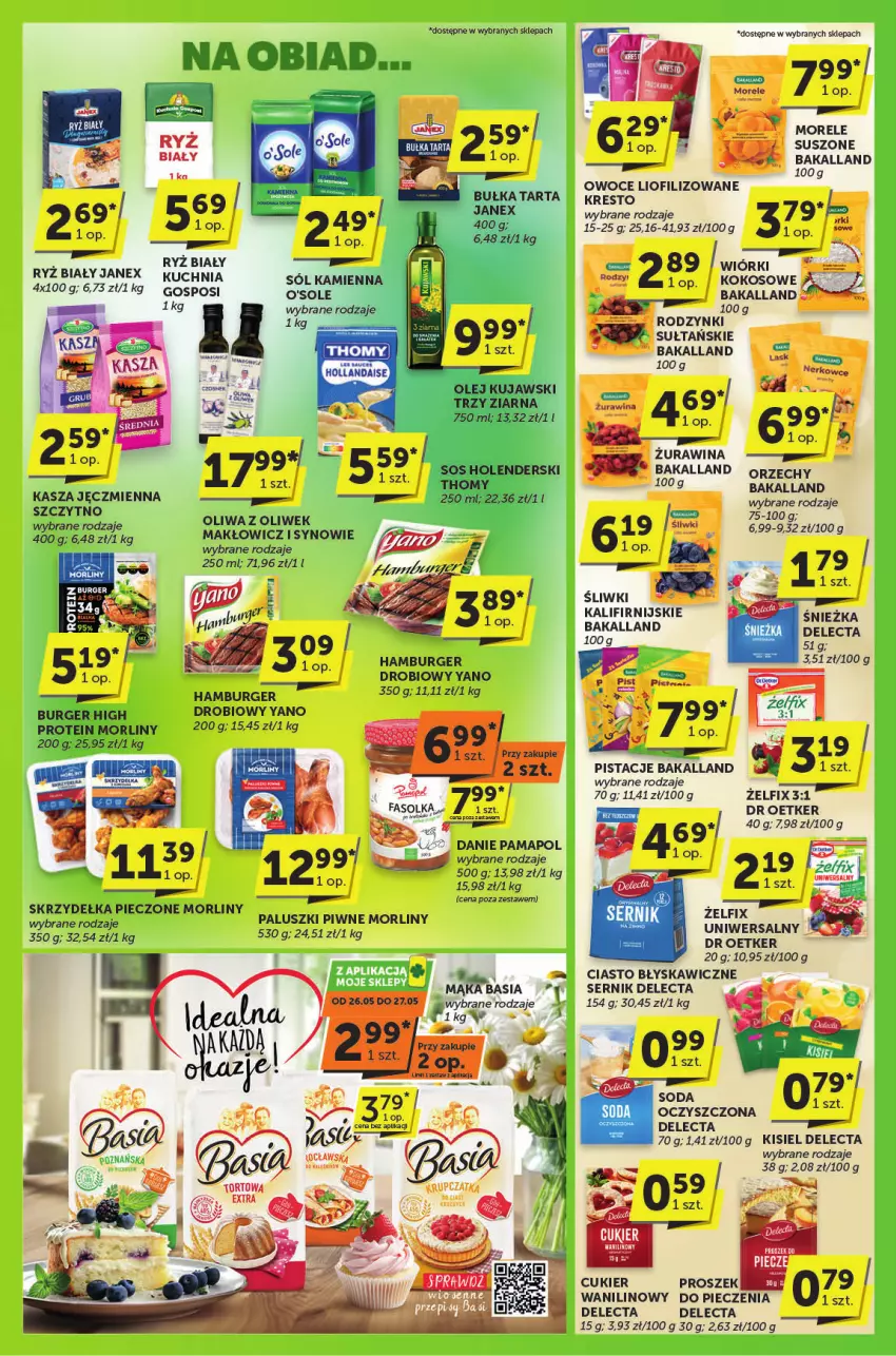 Gazetka promocyjna ABC - ważna 15.05 do 27.05.2025 - strona 2 - produkty: Bakalland, Basia, Burger, Cukier, Delecta, Fa, Hamburger, Kasza, Kasza jęczmienna, Kisiel, Kokos, Kuchnia, Kujawski, Mąka, Morliny, Olej, Oliwa, Oliwa z oliwek, Owoce, Piec, Por, Rodzynki, Ryż, Ryż biały, Ser, Skrzydełka pieczone, Soda oczyszczona, Sól