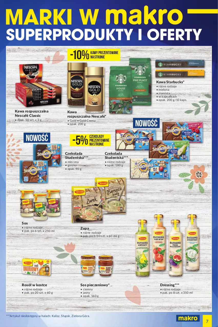 Gazetka promocyjna Makro - [Oferta specjalna] Marki w MAKRO - ważna 19.08 do 05.09.2022 - strona 7 - produkty: Czekolada, Dres, Kawa, Kawa rozpuszczalna, Nescafé, Piec, Rosół, Sos, Sos pieczeniowy, Zupa