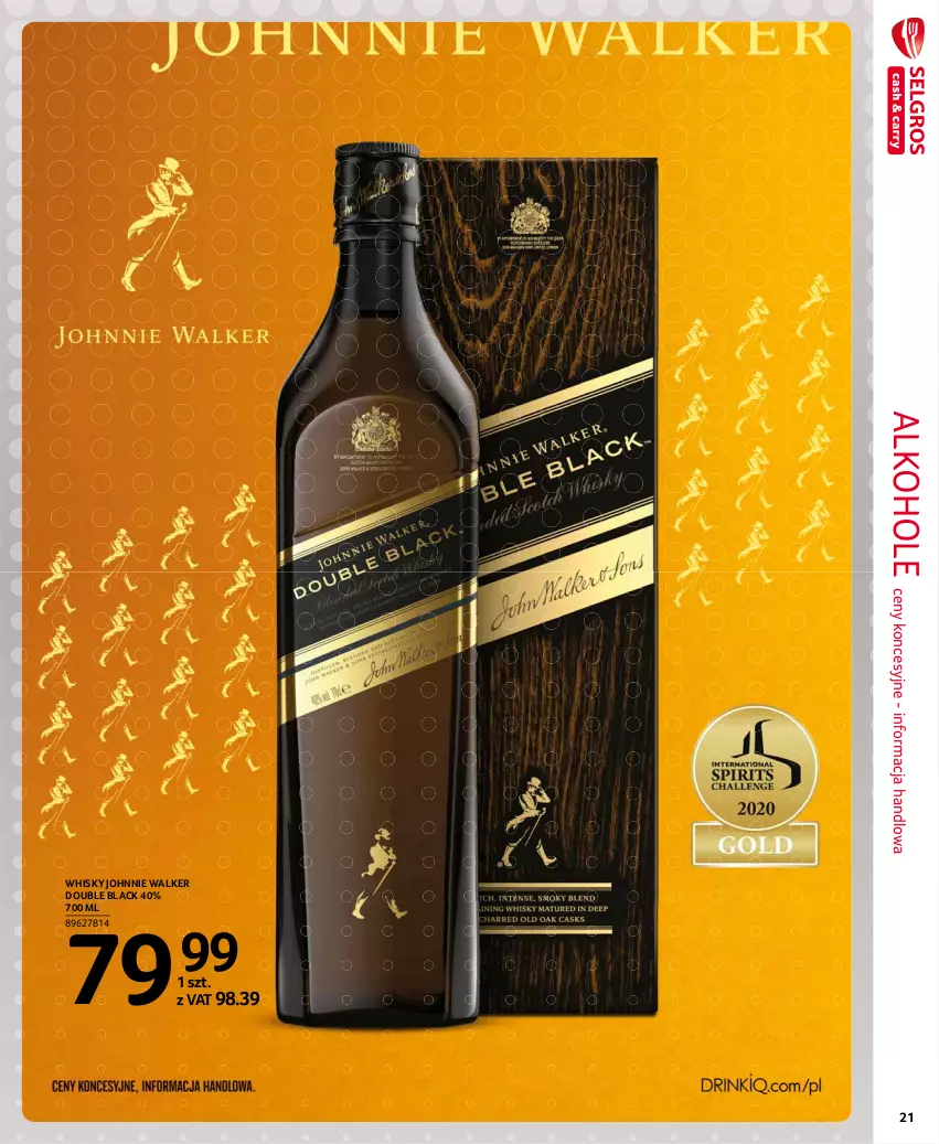 Gazetka promocyjna Selgros - Extra Oferta - ważna 01.04 do 30.04.2021 - strona 21 - produkty: Alkohole, Johnnie Walker, Lack, Whisky