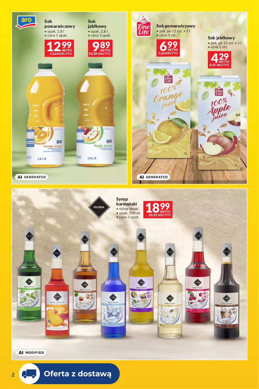 Gazetka promocyjna Makro - Dostawy dla gastronomii - ważna 01.11 do 30.11.2026 - strona 2 - produkty: Sok, Sok jabłkowy, Sok pomarańczowy, Syrop