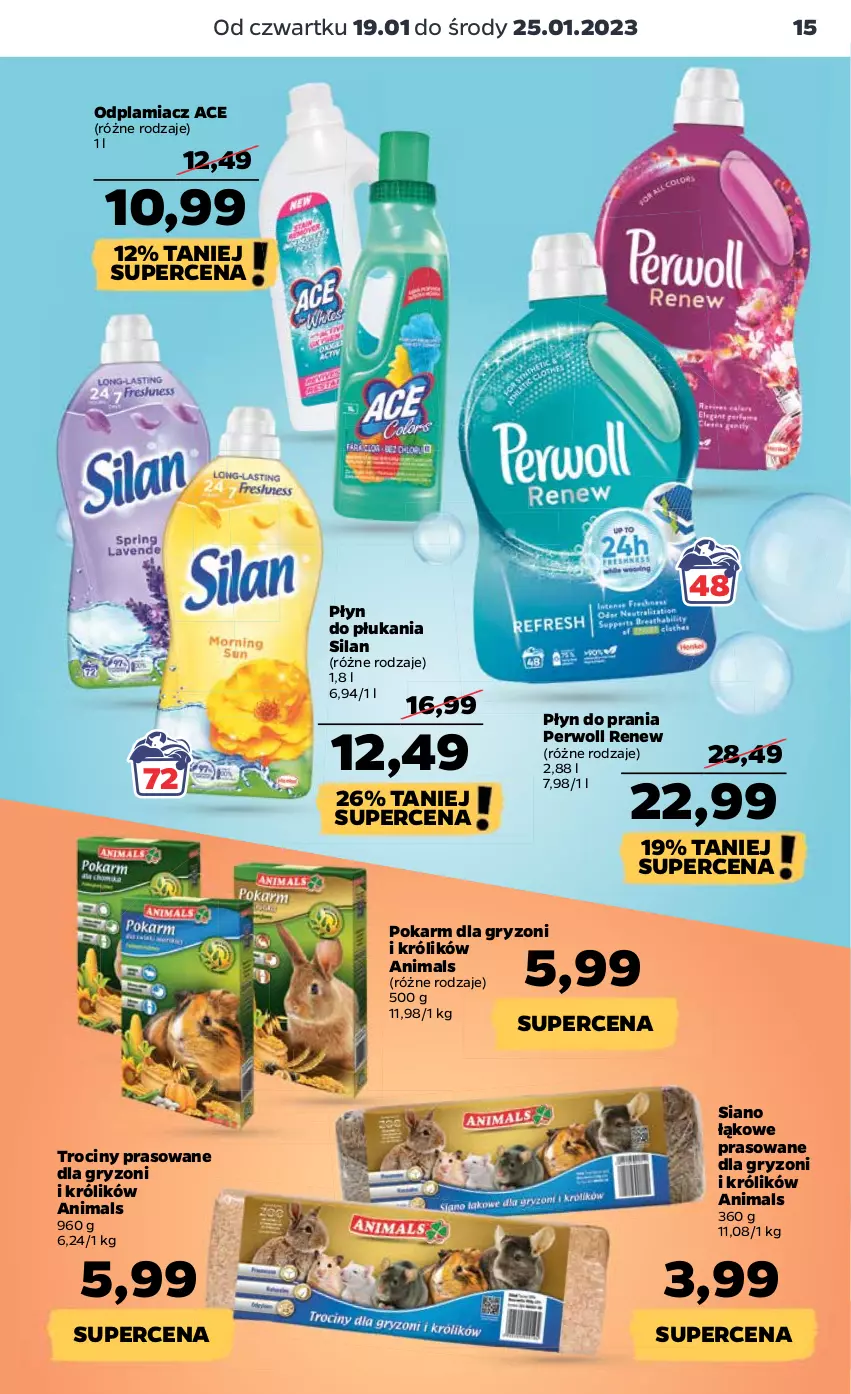 Gazetka promocyjna Netto - Artykuły spożywcze - ważna 19.01 do 25.01.2023 - strona 15 - produkty: Gry, Królik, Odplamiacz, Perwoll, Płyn do płukania, Płyn do prania, Pokarm dla gryzoni, Silan