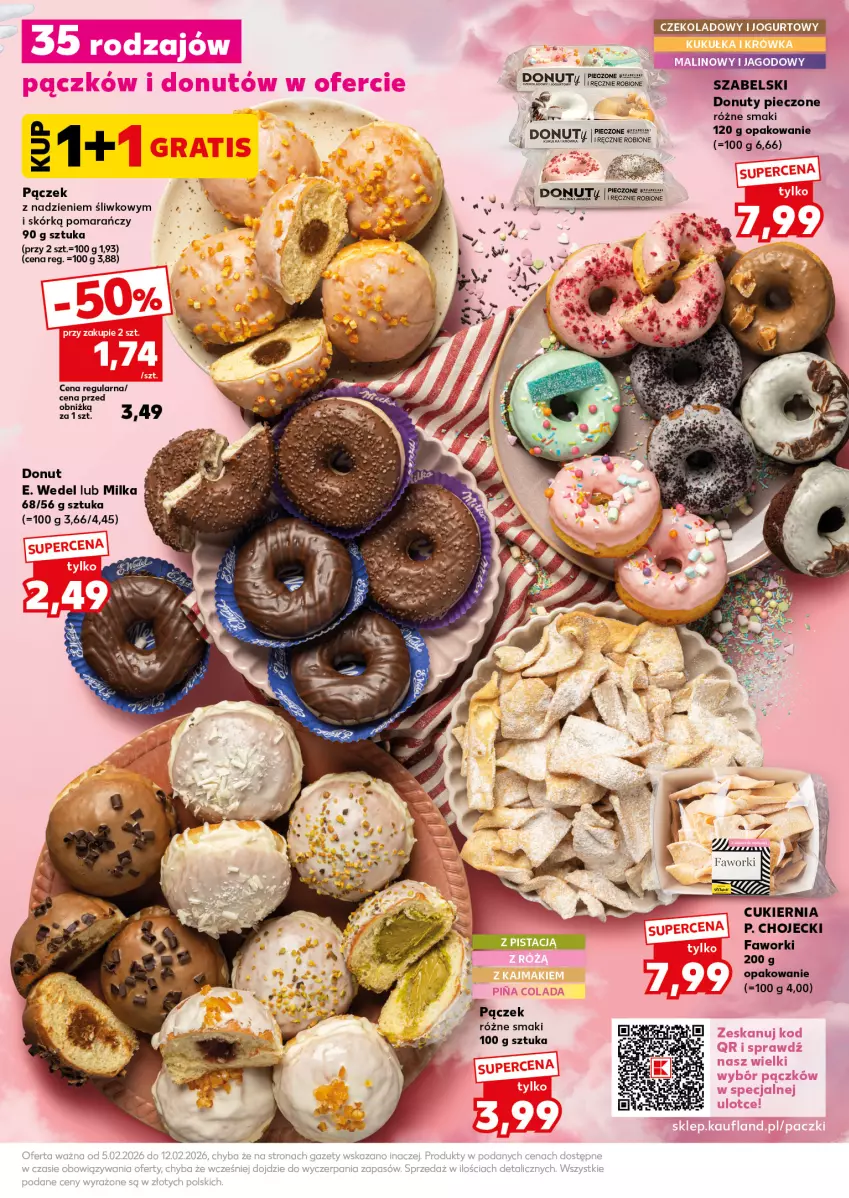 Gazetka promocyjna Kaufland - Mocny Start - ważna 09.02 do 10.02.2026 - strona 11 - produkty: Cukier, Donut, E. Wedel, Fa, Faworki, Jogurt, Milka, Nuty, Pączek, Piec