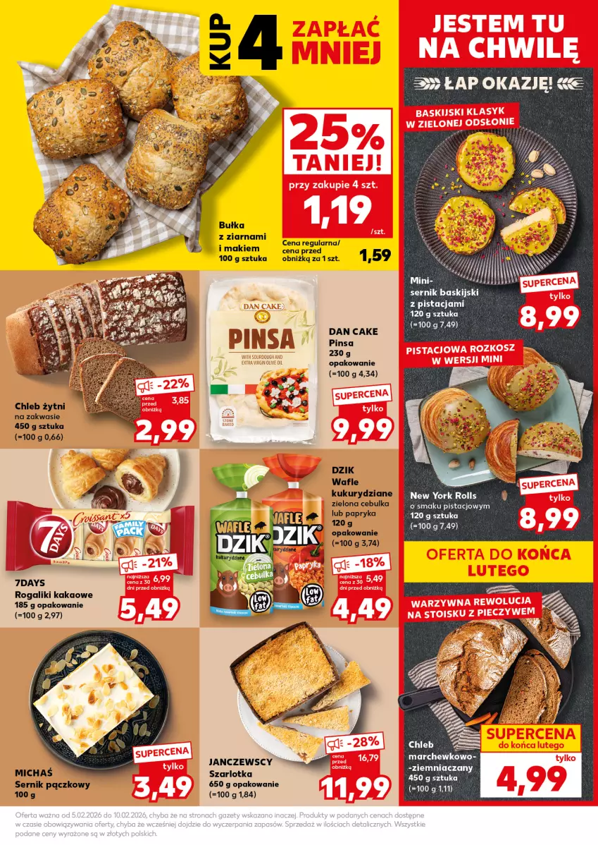 Gazetka promocyjna Kaufland - Mocny Start - ważna 09.02 do 10.02.2026 - strona 19 - produkty: Bułka, Chleb, Kakao, Papryka, Por, Rogal, Ser, Szarlotka, Wafle