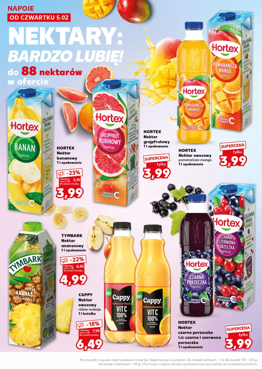 Gazetka promocyjna Kaufland - Mocny Start - ważna 09.02 do 10.02.2026 - strona 20 - produkty: Ananas, Cappy, Grejpfrut, Hortex, Mango, Napoje, Nektar, Nektar bananowy, Por, Tymbark
