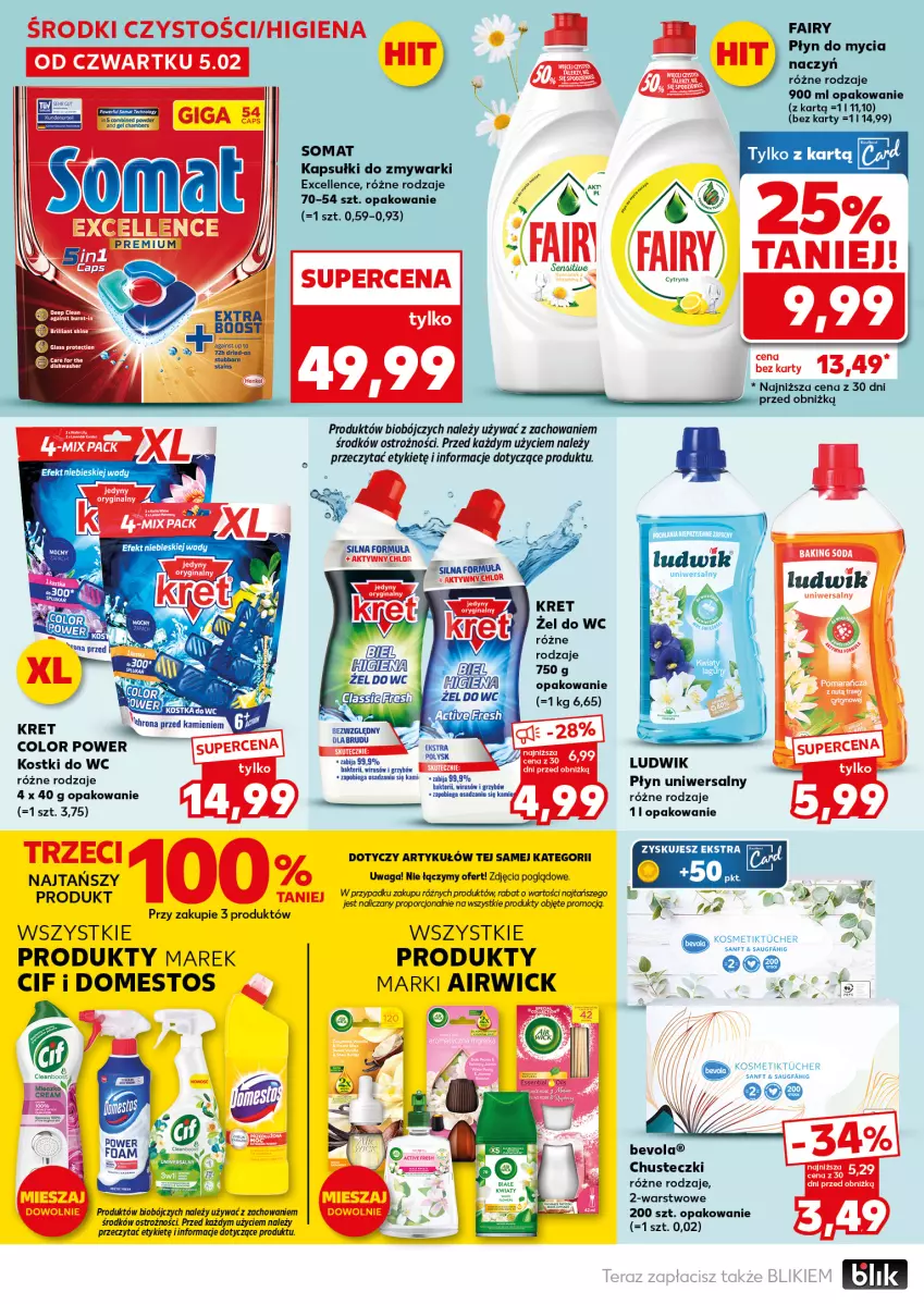 Gazetka promocyjna Kaufland - Mocny Start - ważna 09.02 do 10.02.2026 - strona 24 - produkty: Chusteczki, Cif, Do mycia naczyń, Domestos, Fa, Fairy, Ludwik, Płyn do mycia, Płyn do mycia naczyń, Pralka, Somat, Waga, Zmywarki