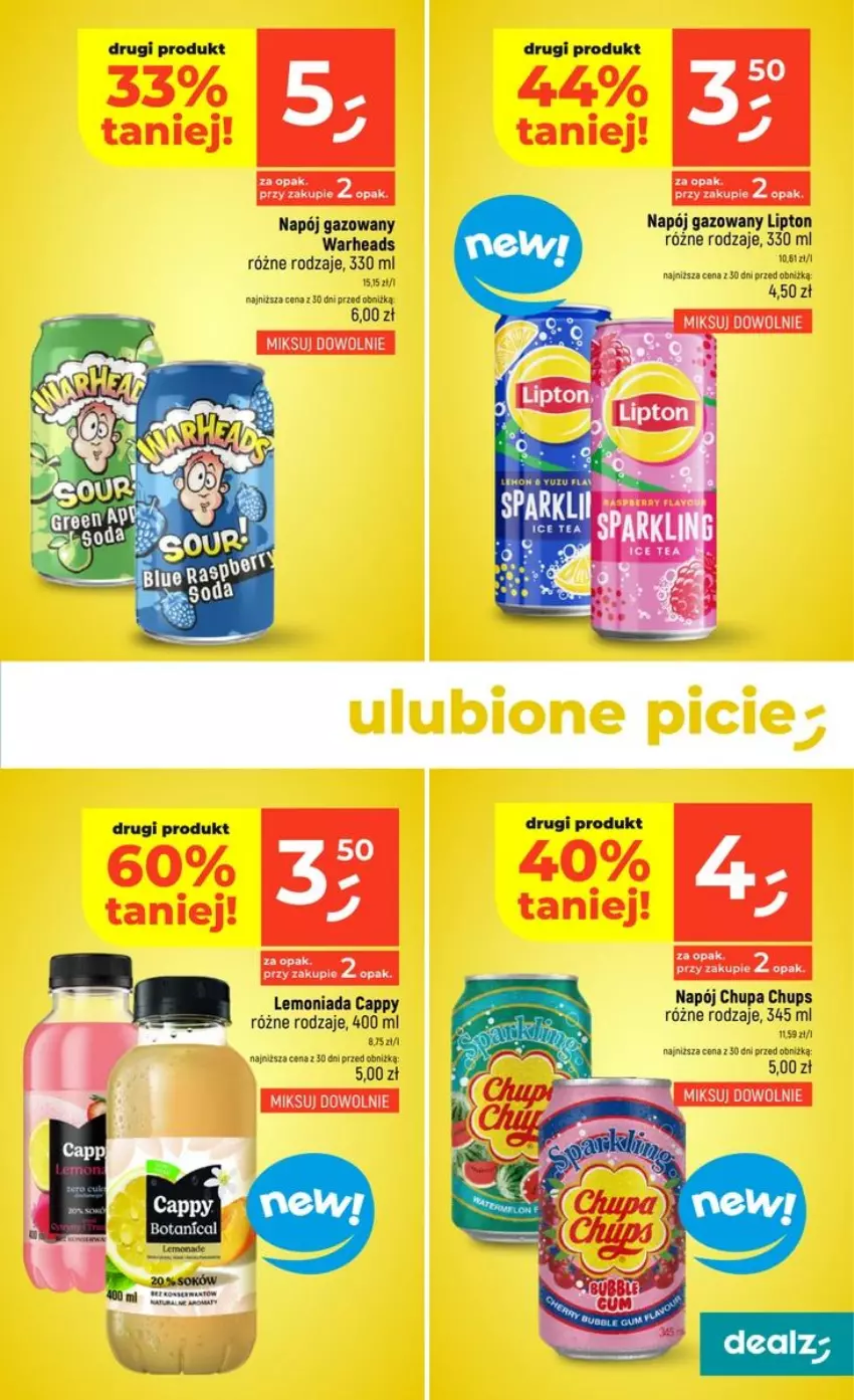 Gazetka promocyjna Dealz - NOWA GAZETKA - ważna 06.08 do 12.08.2026 - strona 15 - produkty: Cappy, Chupa Chups, Ice tea, Lemoniada, Lipton, Napój, Napój gazowany
