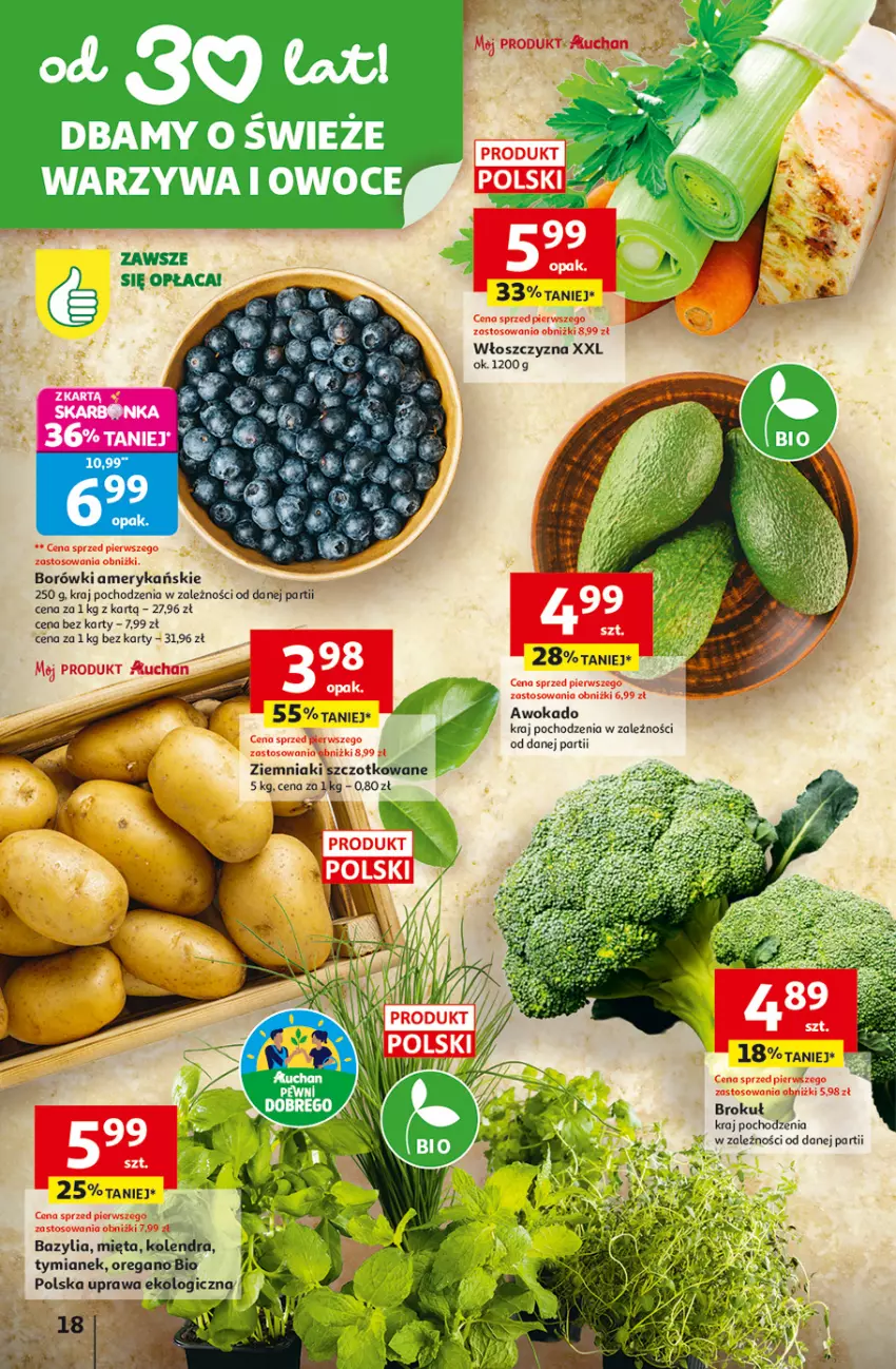 Gazetka promocyjna Auchan - 30 Lat Hipermarket - ważna 15.01 do 21.01.2026 - strona 18 - produkty: Bazyl, Bazylia, Kolendra, Mięta, Ziemniaki