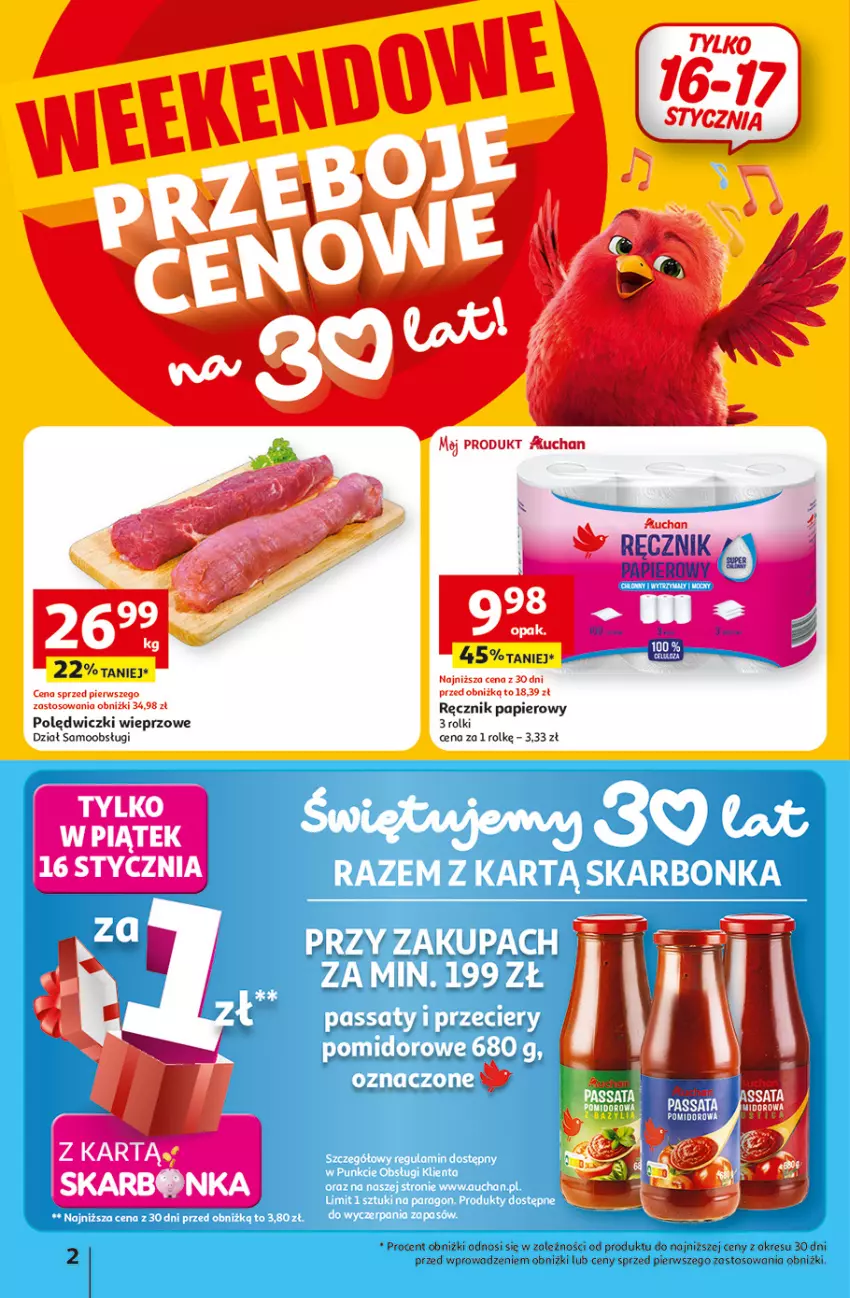Gazetka promocyjna Auchan - 30 Lat Hipermarket - ważna 15.01 do 21.01.2026 - strona 2 - produkty: Papier, Ręcznik, Rolki