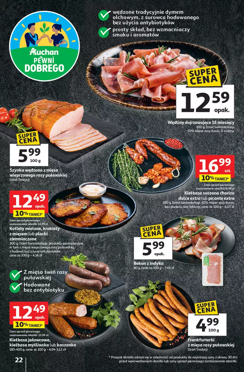 Gazetka promocyjna Auchan - 30 Lat Hipermarket - ważna 15.01 do 21.01.2026 - strona 22 - produkty: Frankfurterki, Kiełbasa, Szynka, Waga