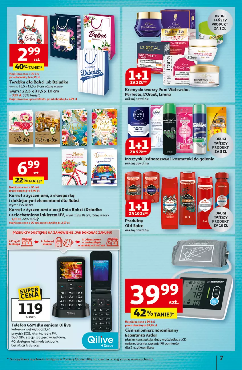 Gazetka promocyjna Auchan - 30 Lat Hipermarket - ważna 15.01 do 21.01.2026 - strona 7 - produkty: Ciśnieniomierz, Klej, Lakier, Latarka, Lirene, Old Spice, Perfecta, Sos, Tarka, Telefon, Torebka