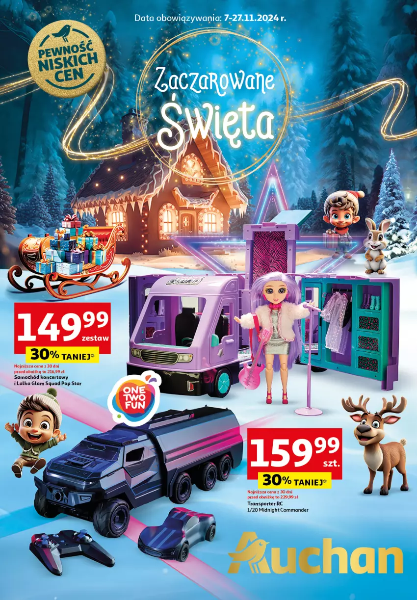 Gazetka promocyjna Auchan - Katalog Zabawki Zaczarowane Święta Hipermarket - ważna 07.11 do 27.11.2024 - strona 1 - produkty: Lalka, Por, Samochód, Sport, Squad, Tran