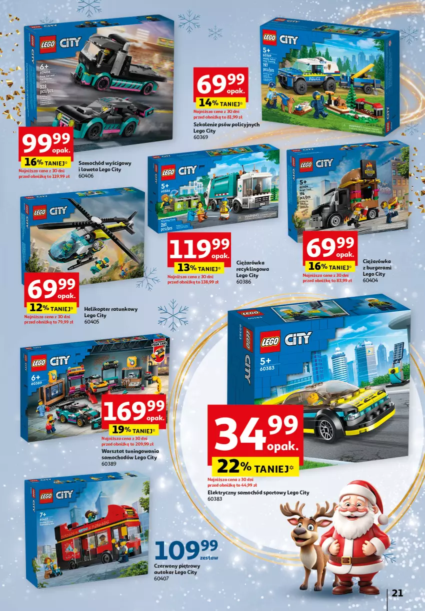 Gazetka promocyjna Auchan - Katalog Zabawki Zaczarowane Święta Hipermarket - ważna 07.11 do 27.11.2024 - strona 21 - produkty: Burger, Helikopter, LEGO, LEGO City, Por, Samochód, Sport