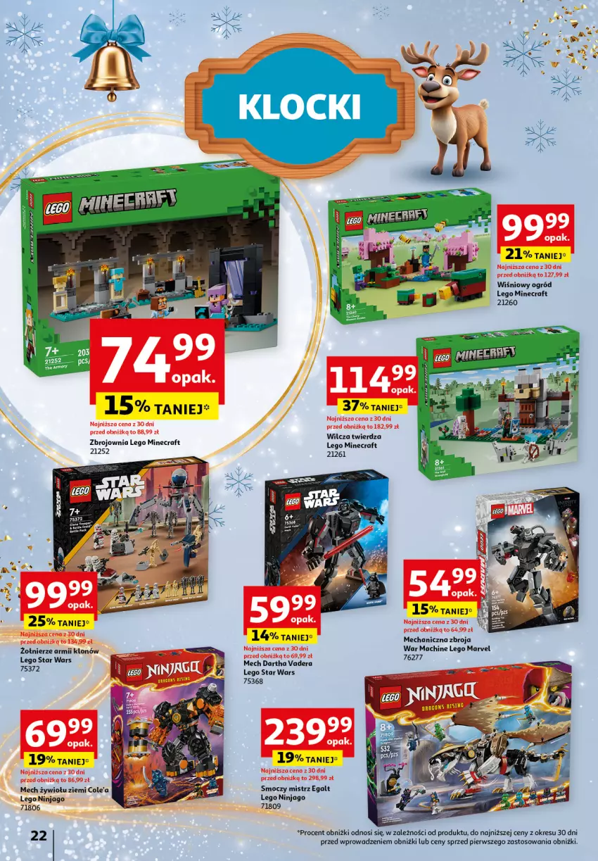 Gazetka promocyjna Auchan - Katalog Zabawki Zaczarowane Święta Hipermarket - ważna 07.11 do 27.11.2024 - strona 22 - produkty: LEGO, LEGO Minecraft, LEGO Ninjago, LEGO Star Wars, Minecraft, Ogród, Star Wars