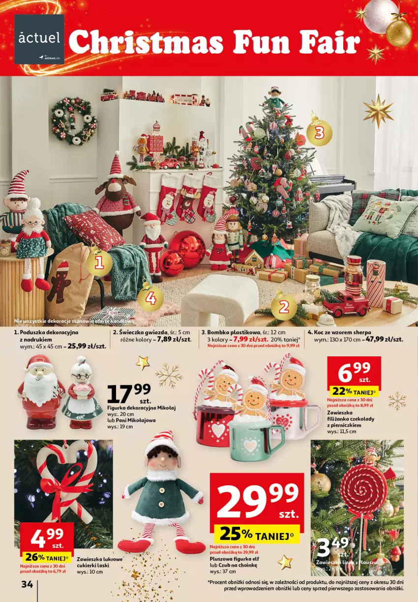 Gazetka promocyjna Auchan - Katalog Zabawki Zaczarowane Święta Hipermarket - ważna 07.11 do 27.11.2024 - strona 34 - produkty: Cukier, Cukierki, Filiżanka, Gwiazda, Koc, Poduszka, Poduszka dekoracyjna