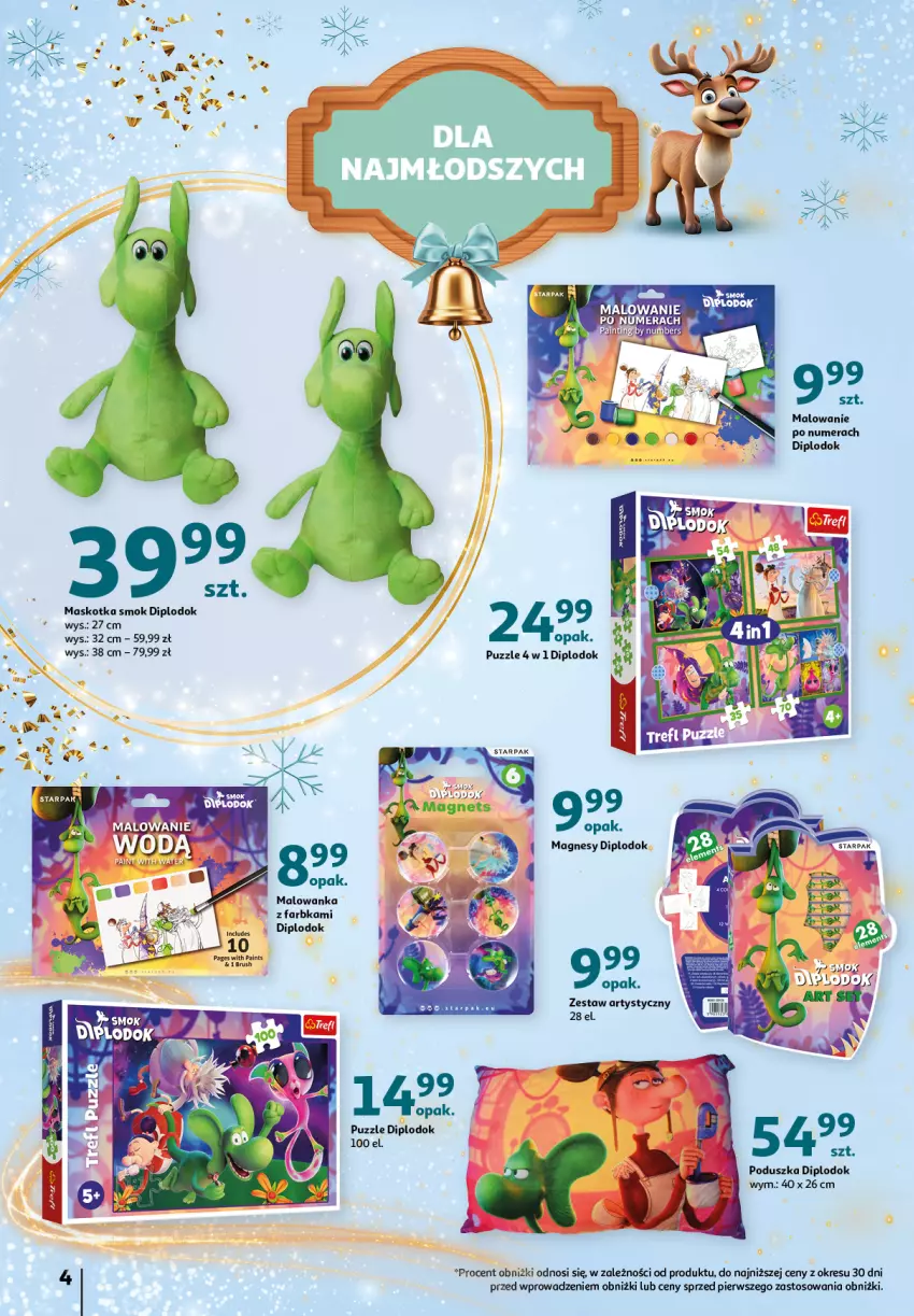 Gazetka promocyjna Auchan - Katalog Zabawki Zaczarowane Święta Hipermarket - ważna 07.11 do 27.11.2024 - strona 4 - produkty: Fa, Poduszka, Puzzle